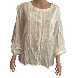 Women’s New Dolman Sleeve Lacy Peasant Top XXL